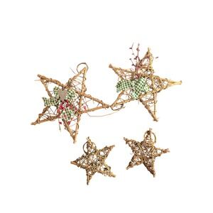 Rustic Willow Star Christmas‎ Ornaments Set Holiday Decor Decorations